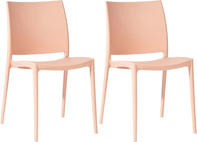 Set van 2 Stapelbare Tuinstoelen - Onderhoudsvriendelijk & Weerbestendig - Kunststof