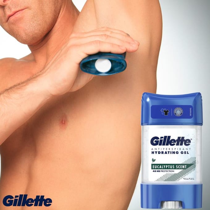 Gillette Eucalyptus Geur 48H Antiperspirant Gel Stick voor Mannen 70ML