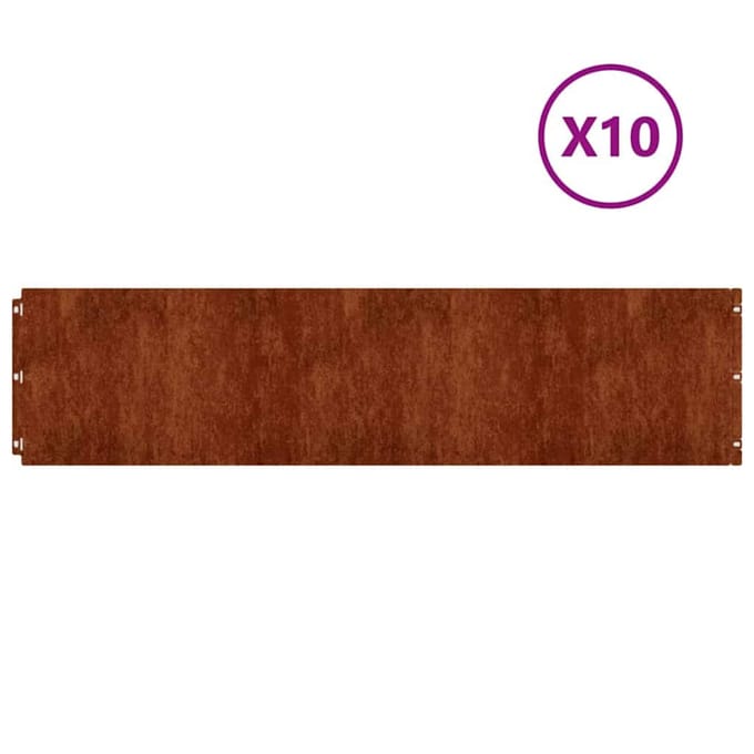 vidaXL - Gazonranden - 10 - stuks - 25x103 - cm - flexibel - cortenstaal