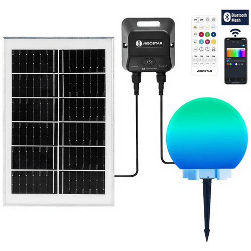 Aigostar Bluetooth Mesh, slimme zonne-inbouwspot met 20 W RGBCCT, kleurrijke gloeilamp