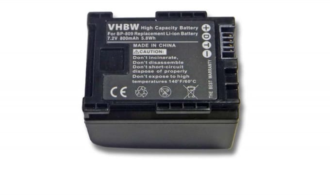 Camera accu compatibel met Canon BP-809 / 800 mAh