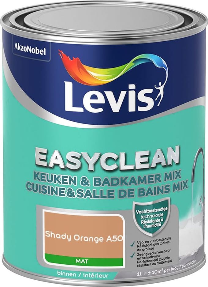 Levis - Easyclean Keuken & Badkamer Mix - Shady Orange A50 - Mengverf - 1 L