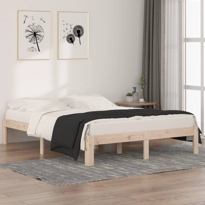 vidaXL - Bedframe - massief - hout - 150x200 - cm
