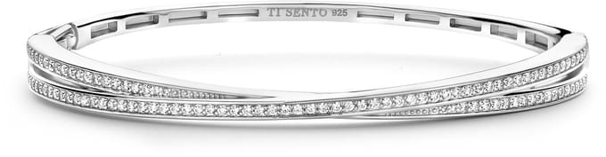 TI SENTO Dames Armband - 925 zilver - Zirconia wit - Maat S - 23072ZI