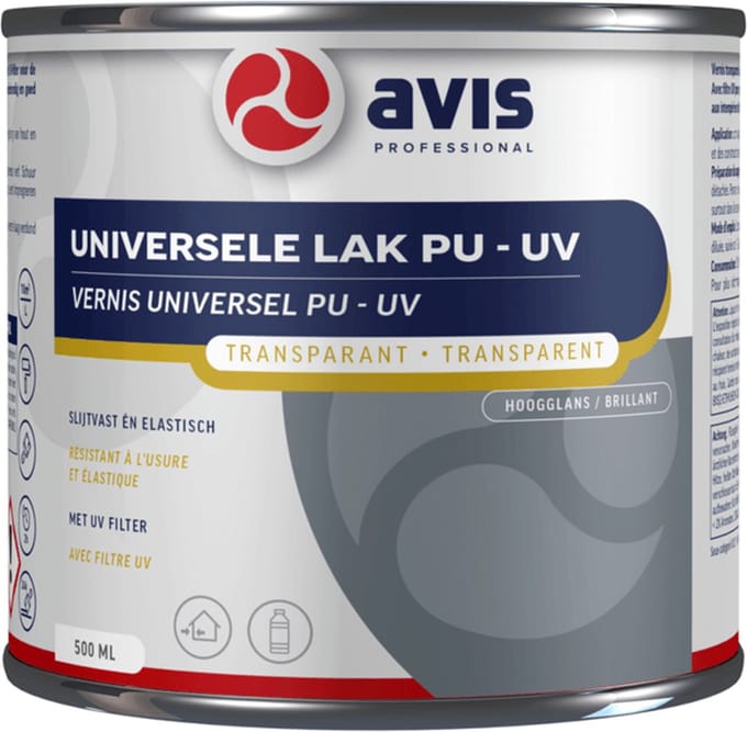 avis universele lak pu/uv mat 0.25 ltr