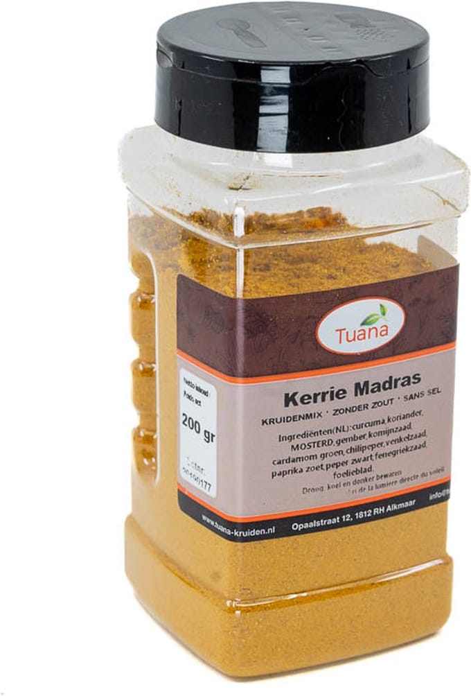 Tuana Kruiden - Kerrie Madras - Strooibus 150 Gram - Tuanashop - MP-K-0024