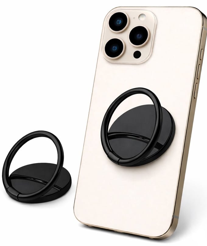 Ring Houder Draaibaar I Ring Button I Telefoonbutton I Telefoon Standaard I Telefoon Ring Houder I Zwart