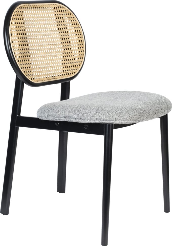 Zuiver Spike Eetkamerstoel Naturel Rotan/ Grijs