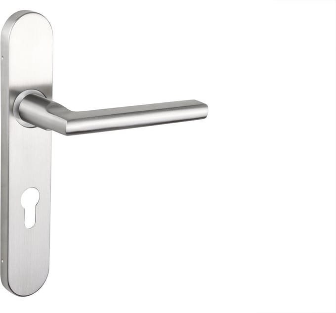 Lavuzo deurkruk Teramo RVS met afgerond schild PC72 | Per set | Deurklink met schild