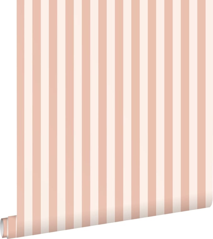 ESTAhome behang strepen terracotta roze - 53 cm x 10.05 m - 130950