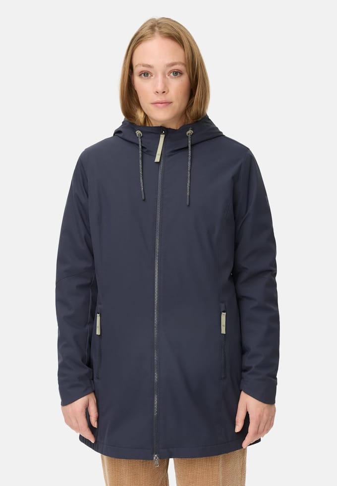 camel active Functioneel jack van lichtgewicht softshell met capuchon - Maat womenswear-46 - Donkerblauw