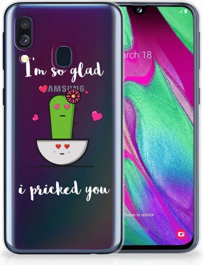 Samsung Galaxy A40 Telefoonhoesje met Naam Cactus Glad