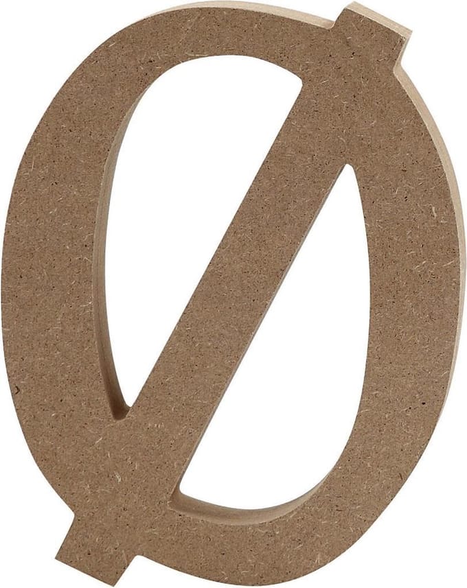 Letter, Ø, H: 8 cm, dikte 1,5 cm, 1 stuk