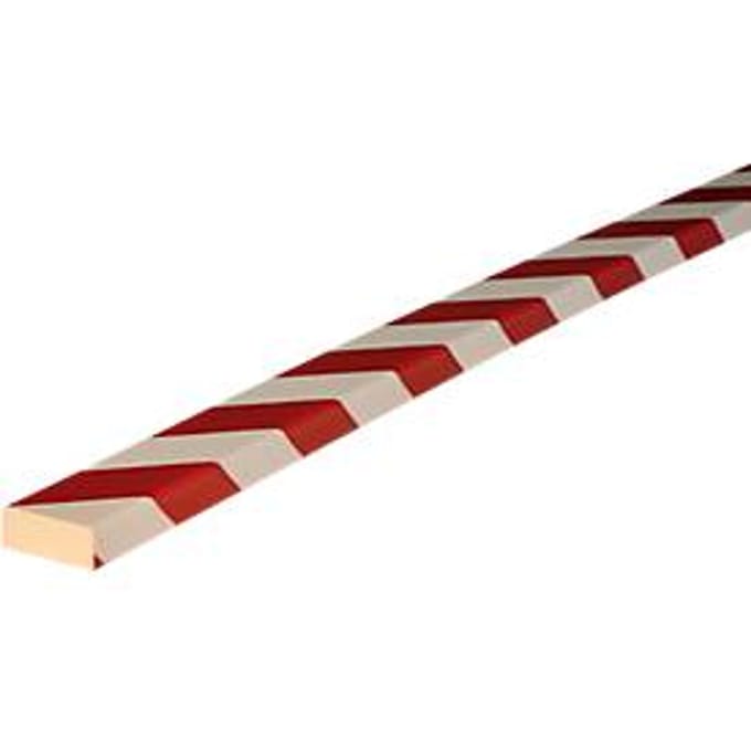 Oppervlaktebescherming type D, 5 m/rol, wit/rood