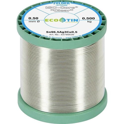 Felder ISO-Core Clear SAC305 Soldeertin Spoel Sn96,5Ag3Cu0,5 0.500 kg 0.5 mm
