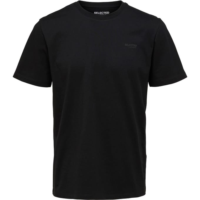 Selected - Heren Tee SS Aspen Logo Tee - Zwart - Maat S