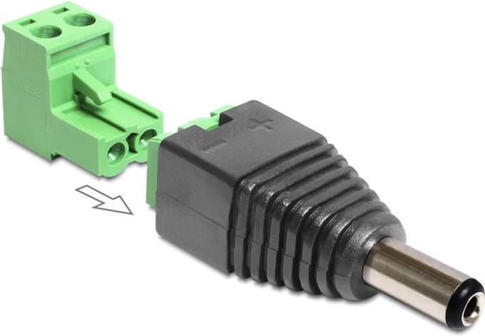 Delock - Adapter DC 2,1 x 5,5 mm Stecker-Terminalblock 2 Pin