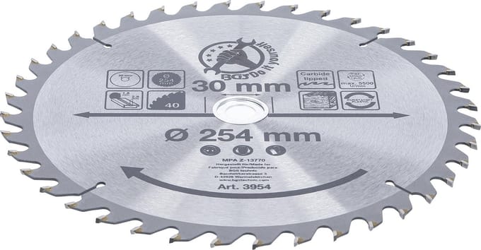 BGS HM cirkelzaagblad - Ø 254 x 30 x 3,2 mm - 40 tanden