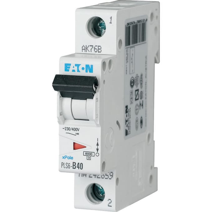 Eaton PLS6 40A Enkelpolige MCB C-Characteristic 6kA - 242685 - E3UVS