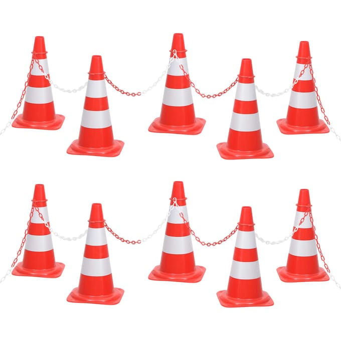 vidaXL - Kegelset - met - ketting - 10 - m - rood - en - wit