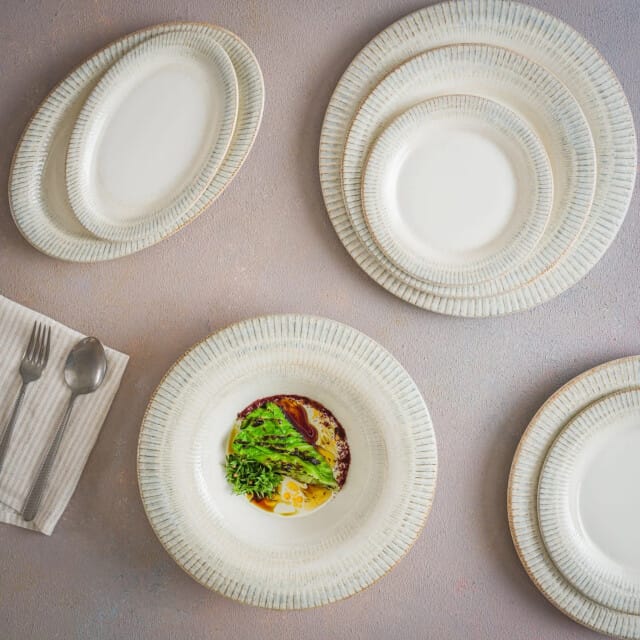 Bonna Dinerbord - Galata - Porselein - 33 cm - set van 6