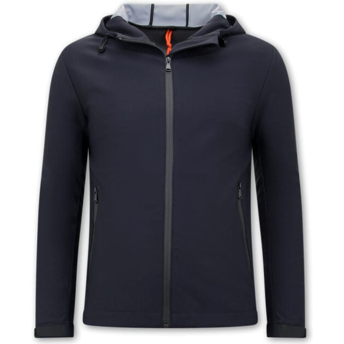 Heren Zomerjas Kort met Capuchon - Blauw