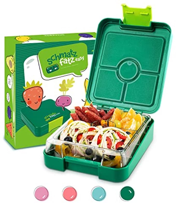 Kindvriendelijke Snackdoos voor Lunch met Compartimenten - Groene Bento Box