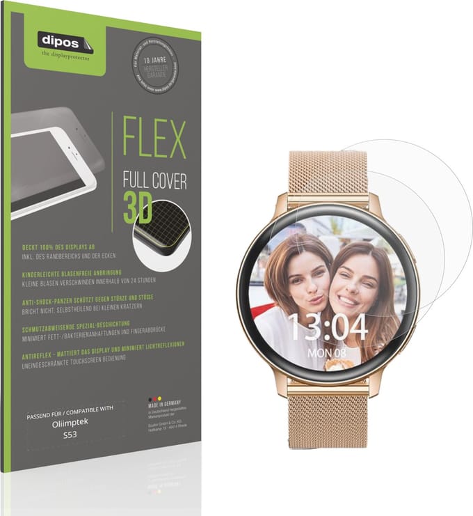 dipos FLEX – 2x Matte Screenprotector geschikt voor Oliimptek S53 | Volledige Schermbescherming | Case-Friendly