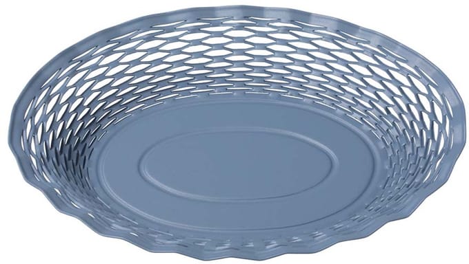 Broodmandje van RVS - Vintage - Ovaal - Groot - Duiven Blauw - 30 x 24 x 5 cm