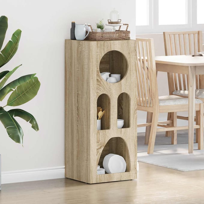 vidaXL - Dressoir - ELST - Sonoma - Eik - 40 - x - 35 - x - 100.5 - cm - Bewerkt - hout