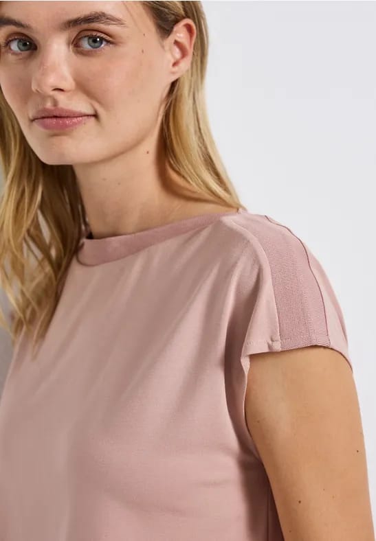 Shirt met geribd detail
