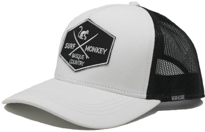 Surf Monkey - Trucker Cap - 5 Panel - One Size - Organisch Cotton - Zwart-wit