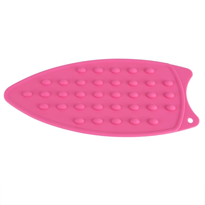 Antislip Hittebestendige Siliconen Strijkmat Hot Veiligheidsbescherming Strijkijzer Onderzetter (Rode roos) pink