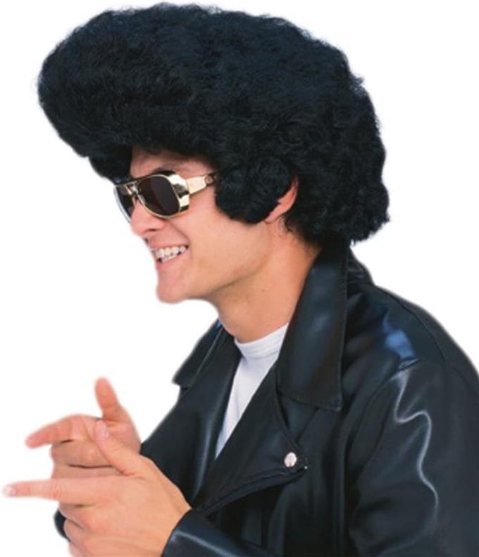 Elvis pruik met grote kuif