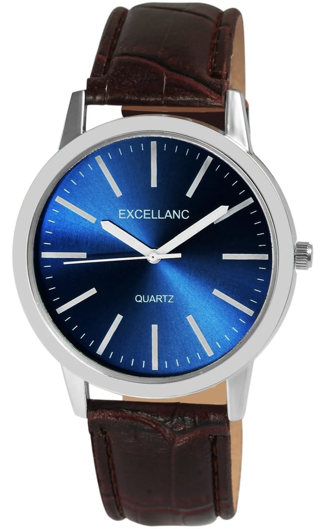 EXCELLANC herenhorloge kunstleer Mineralglas