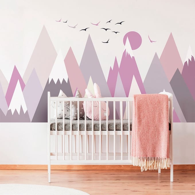 Kinderstickers met Scandinavische bergen van Larinka, 40 x 60 cm