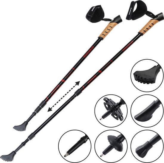 Nordic Walking Stokken Telescopische 1 paar Rood