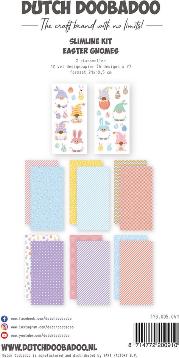 Dutch Doobadoo Crafty Kit Slimline Easter Gnomes 473.005.041 21x10,5cm (03-23)