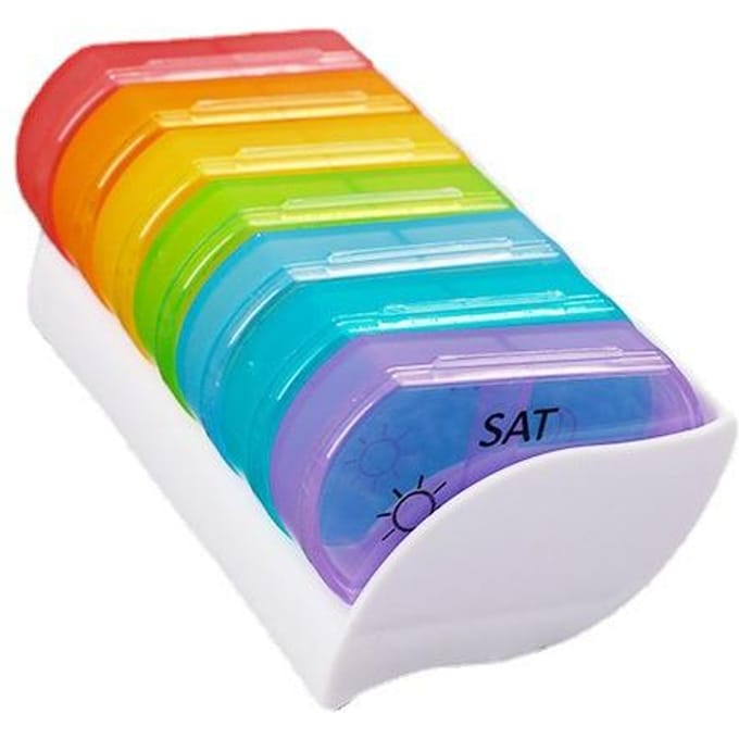 Draagbare dagelijkse pillendoos AM PM 7-daagse pillenhouder Medicatietablet Opbergdoos Dispenser Organizer