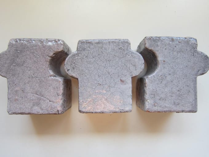 ZoeZo Design - 3 stuks - vaas - vaasjes - set van 3 - aardewerk - puzzelvaas - robuust - stoer - sober - grijs