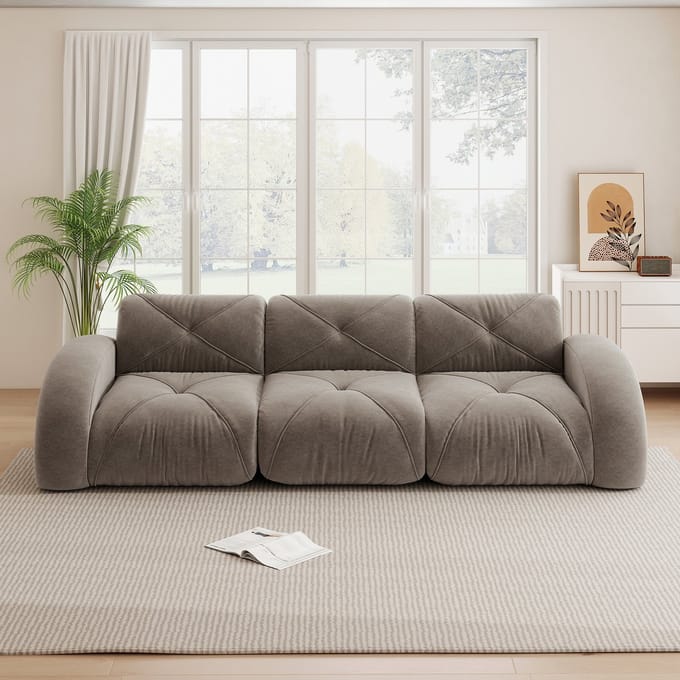 MODFU Modulsofa - Frameloos - Flexibele Opstelling - Modern - Voor Woonkamer - Chenille - Bruin
