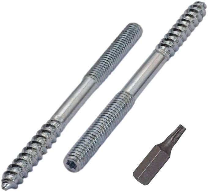 Stokschroeven M6 x 80 mm - Plugschroeven met Dubbele Draad voor Vastzetting