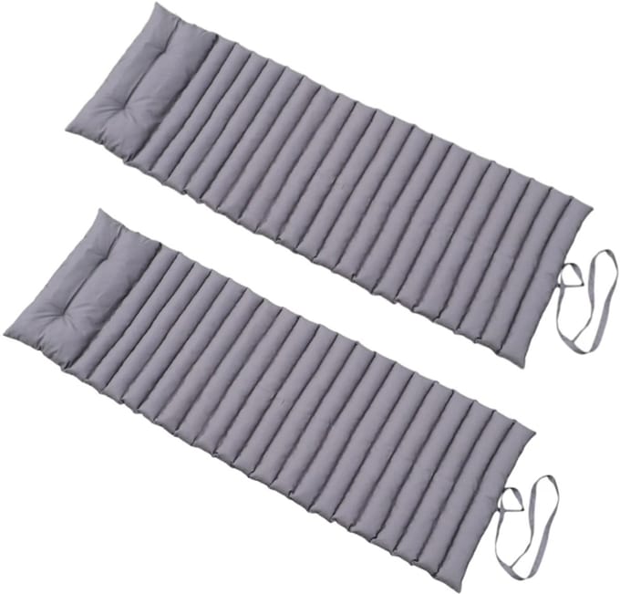 set van 2 zonnebedmatrassen 180cm antracietgrijs - red deco - 2x sormiou gris anthracite