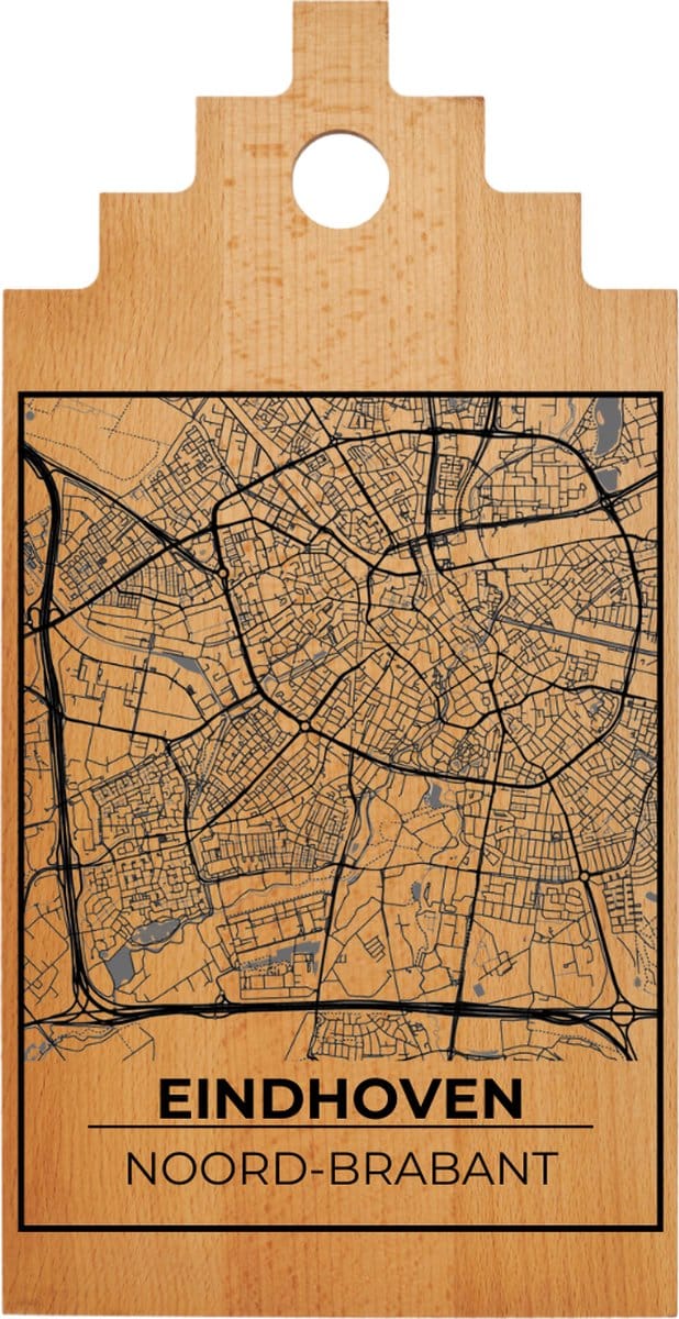JM Woods - Borrelplank - Serveerplank - Hapjesplank - Kaasplank - Plattegrond - EINDHOVEN - Gepersonaliseerd - Cadeau tip!