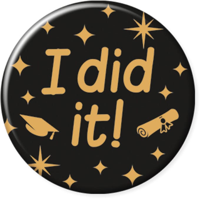 Classy party badge - I did it
