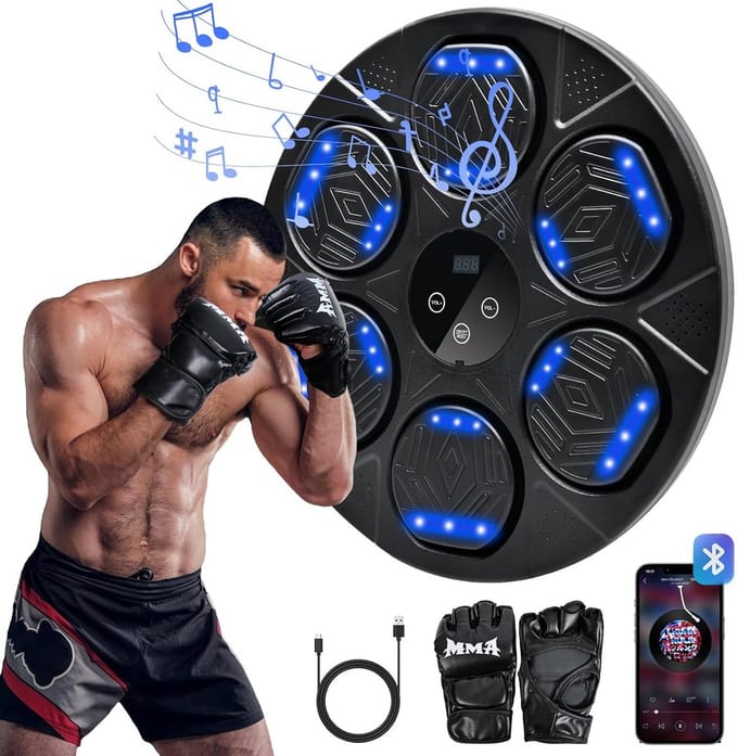 Slimme Bluetooth Boksmachine met Lichteffecten en Muziek voor Thuis Workout