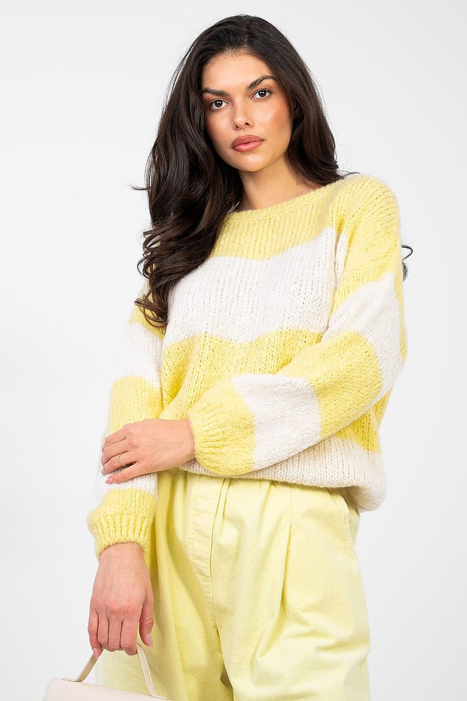 Elvara Stripe Knit - Geel / One Size