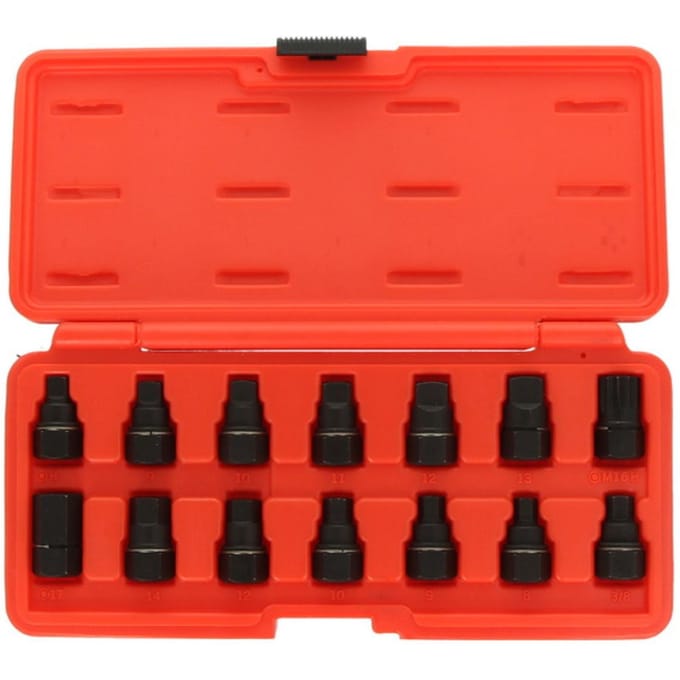 Olie aftapplug set TOPTUL 14 Stuk voor steeksleutel 17mm