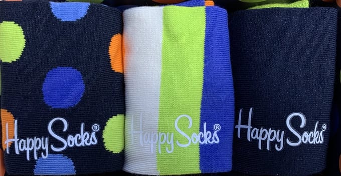 Happy Socks - gift box - giftbox - set - 3 paar - maat 36-40 - dot oranje