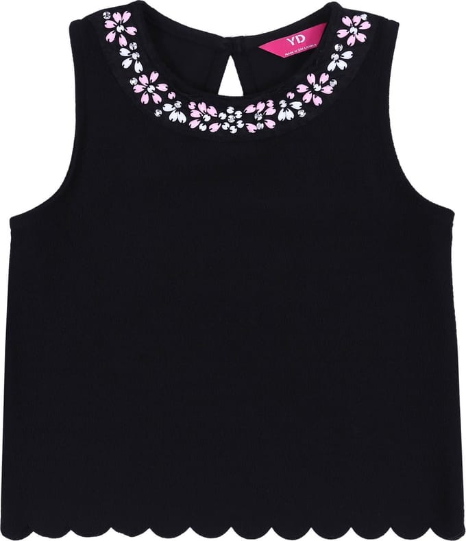Zwarte blouse met kralen